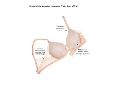 Wacoal, Ultimate Side Smoother, Seamless T-Shirt Bra, Style # 853281