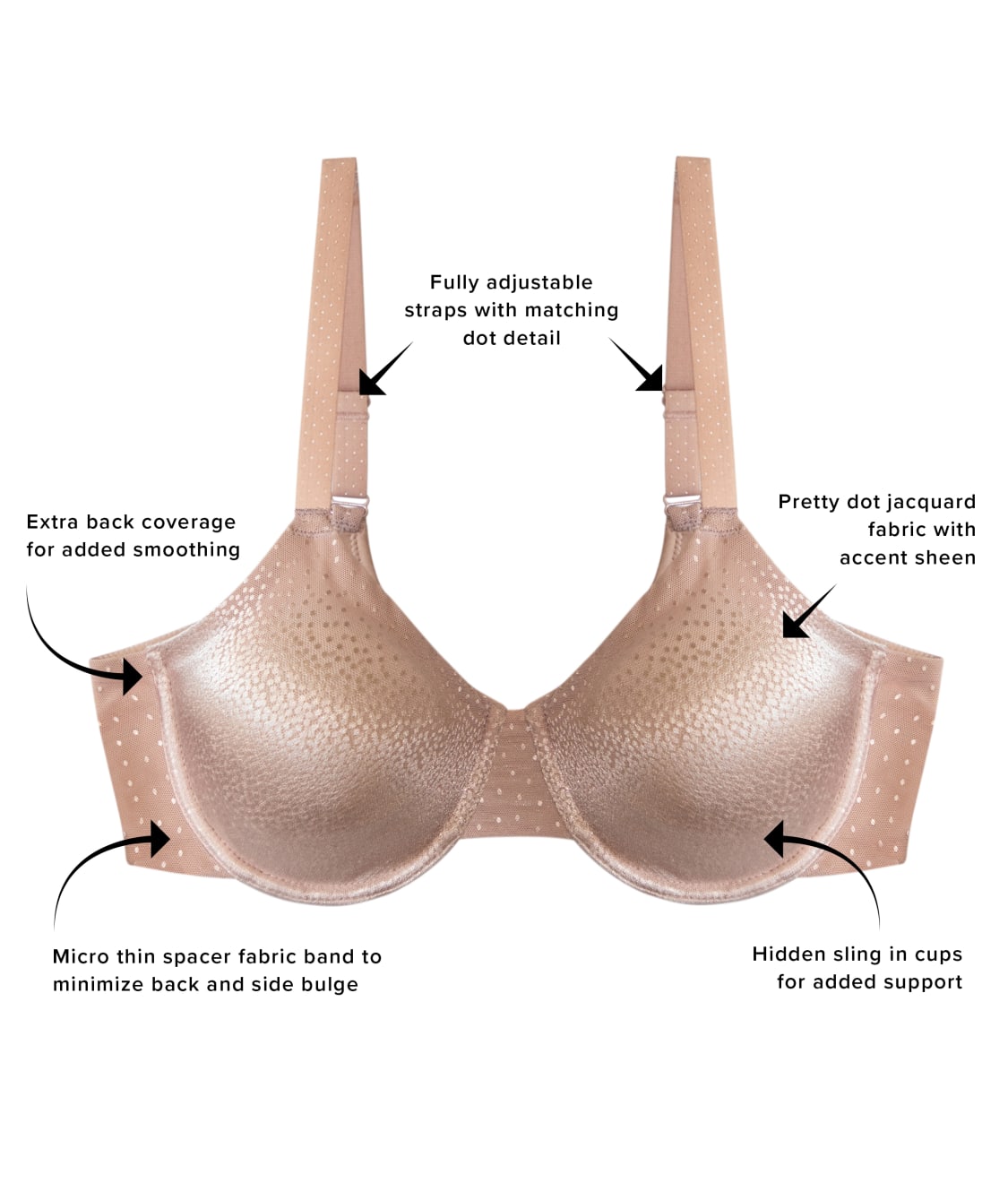 Wacoal Back Appeal Underwire Bra, Up to H Cup Sizes, Style # 855303