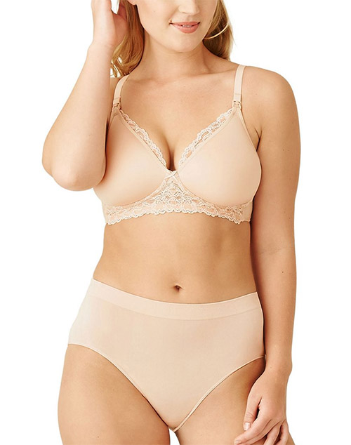 WACOAL PURITY WHITE SOFT CUP WIRE FREE BRA & BRIEF SET SIZE 32C / 10C