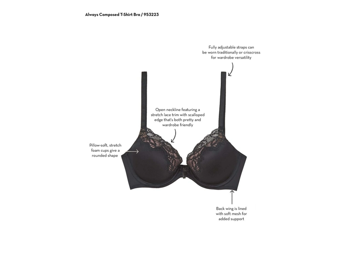 Always Composed Contour Underwire Bra Night 36DD by b.tempt'd by Wacoal